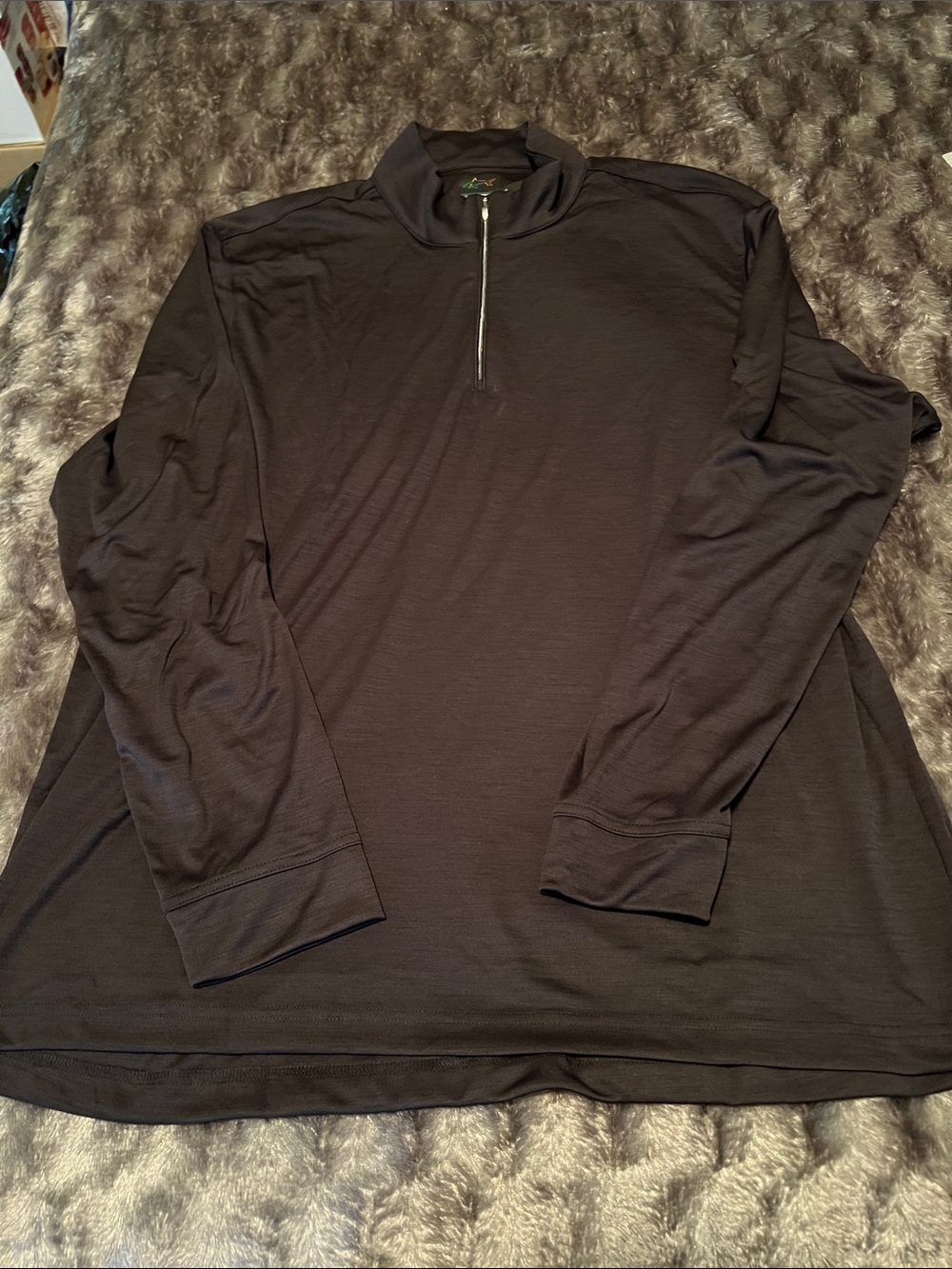 Men's Greg Norman Black Quarter-Zip Long-Sleeve Shirt, XXL